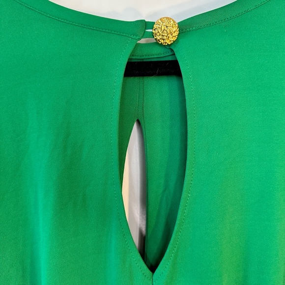 NEW Misile NYC Green Queen Of Morocco Asymmetrical Key Hole Front & Back Top, S - Picture 6 of 11